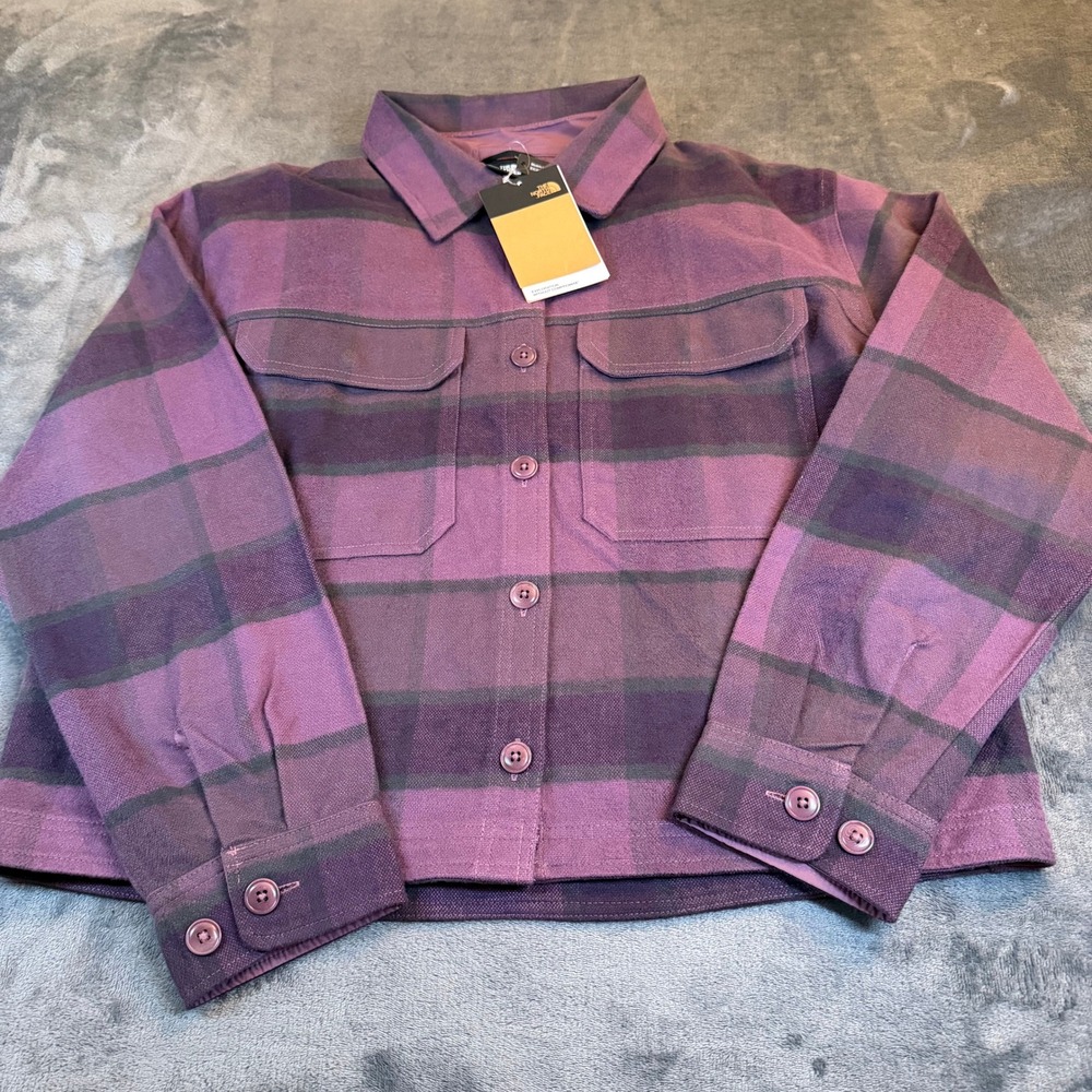 The North Face Valley Flannel‎ Shirt Jacket Midnight Mauve Womens Large NWT